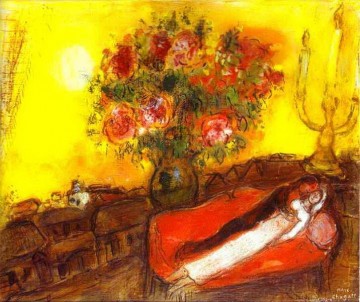 Marc Chagall Painting - The Sky inflames contemporary Marc Chagall